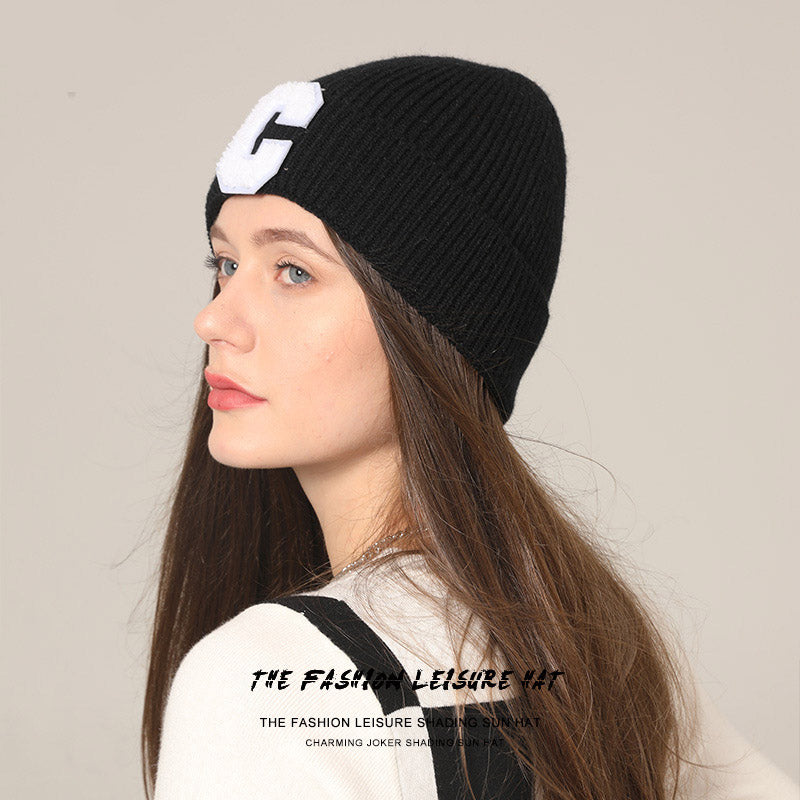 Toboggan Hat Autumn and Winter Solid Color Knitted Hat Solid Color Woolen Hat