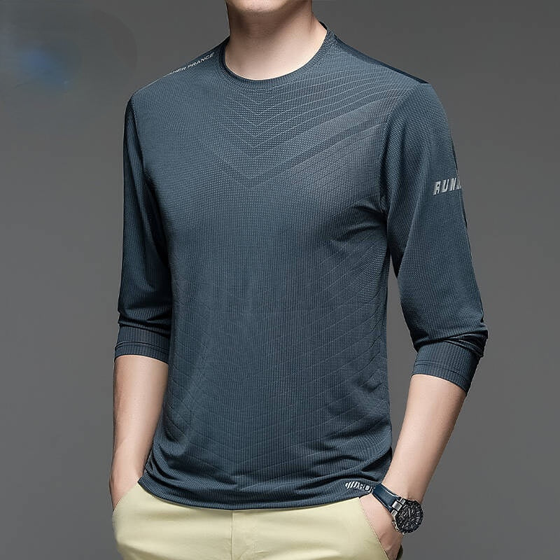 Sweat Wicking Shirt Spring and Autumn Men's Outdoor Long-Sleeved T-shirt Men's Casual Sports