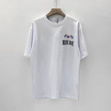 Rhude T Shirt Limited Rhude Hip Hop Loose round Neck Short Sleeve T-shirt