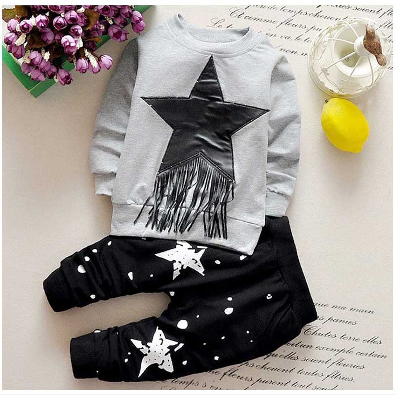Children Boy Co Ord Children's Long-Sleeved Tassel Sweater Printed Trousers 2 Piece Set