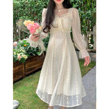 Aesthetic Dress Embroidered Lace Dress for Women Spring and Summer