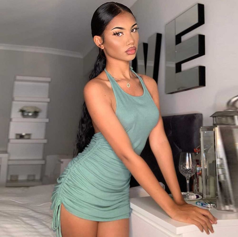 Maddy Euphoria Outfits Backless Dress Spring and Summer Women's Clothing