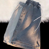 Men Denim Shorts Men's Summer Loose Retro