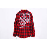 Autumn and Winter Arrow Plaid Shirt Men's Fashion Casual Tshirt Owt jacket