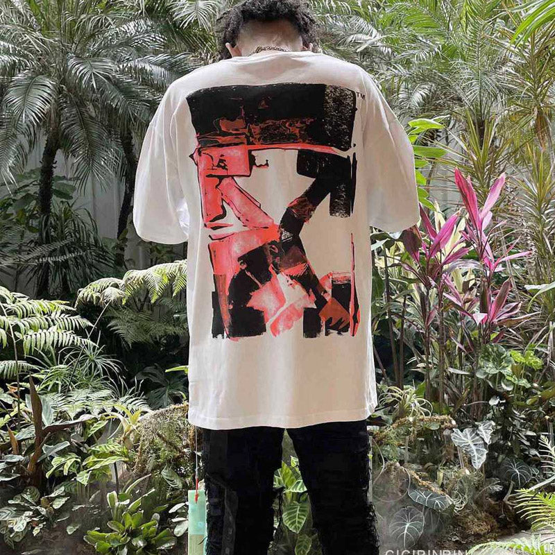 Caravaggio T Shirt Red Doodle Hand Drawn Arrow Men's and Women's T-shirt