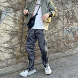 Man Fall Outfits Cargo Pants Waterproof Adhesive Zipper Straight Cargo Pants Men's Loose Casual Pants