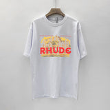 Rhude T Shirt Limited Rhude Casual Hip Hop Summer Loose round Neck