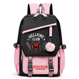 Stranger Things Hellfire Club Backpack USB Charging Backpack Student