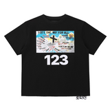 Preppy Aesthetic T Shirt Retro Loose round Neck Short Sleeve Men's T-shirt