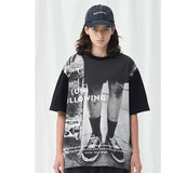 Preppy Aestitic T Shirt Spring and Summer round Neck Loose Print T-shirt