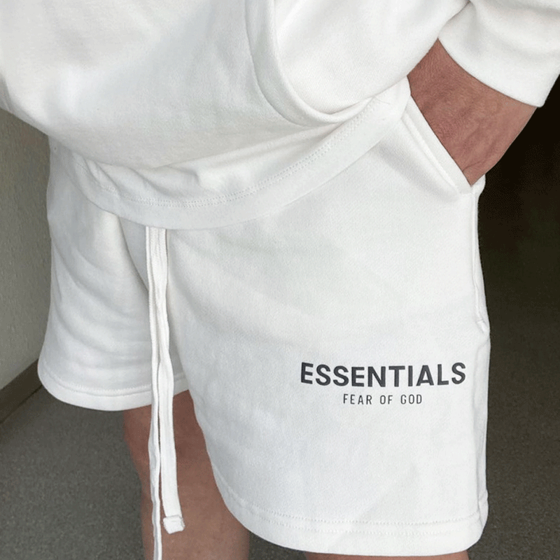Fog Fear of God Essentials Shorts Double-Line Velvet Shorts Reflective Drawstring Shorts