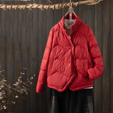 Women Winter Coats Puffer Jacket Down Coat Lightweight Down Jacket Female Autumn Winter White Duck Down Stand-up Collar Thermal Coat