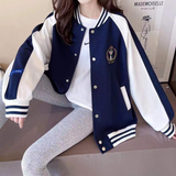 Cream Color Varsity Jacket Baseball Uniform Spring and Autumn Jacket