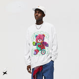 Preppy Aesthetic Sweatshirt Men's Clothing Fleece Sweatshirt Autumn Printed Long Sleeve