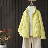 Women Winter Coats Puffer Jacket down Coat Winter Loose Zip Stand Collar Lightweight White Duck down Coat
