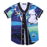 Baggy Baseball Jersey Men's Short Sleeve Baseball Shirt Digital Printed Cartoon