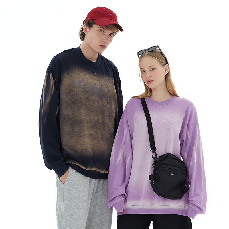 Preppy Aesthetic Sweatshirt Letter Crew Neck Trendy Sweater Loose Fall