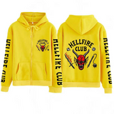 Stranger Things Hellfire Club Coat Printed Hooded Loose Zip Sweatshirt