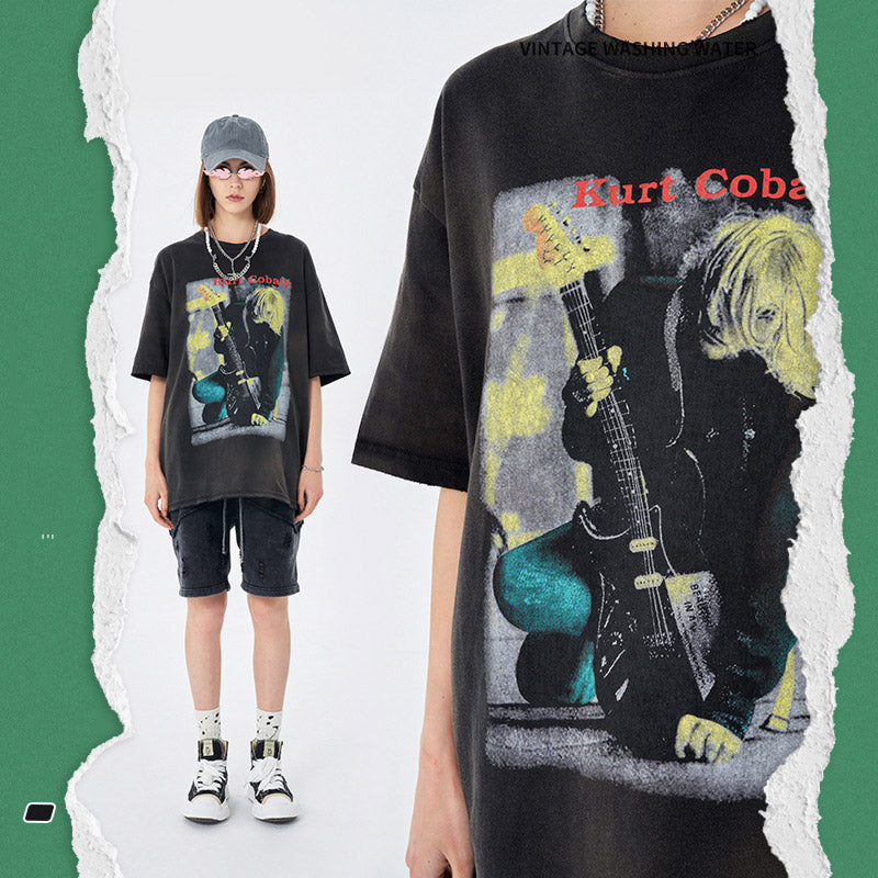 Preppy Aesthetic T Shirt Men's Summer Printed Short Sleeve