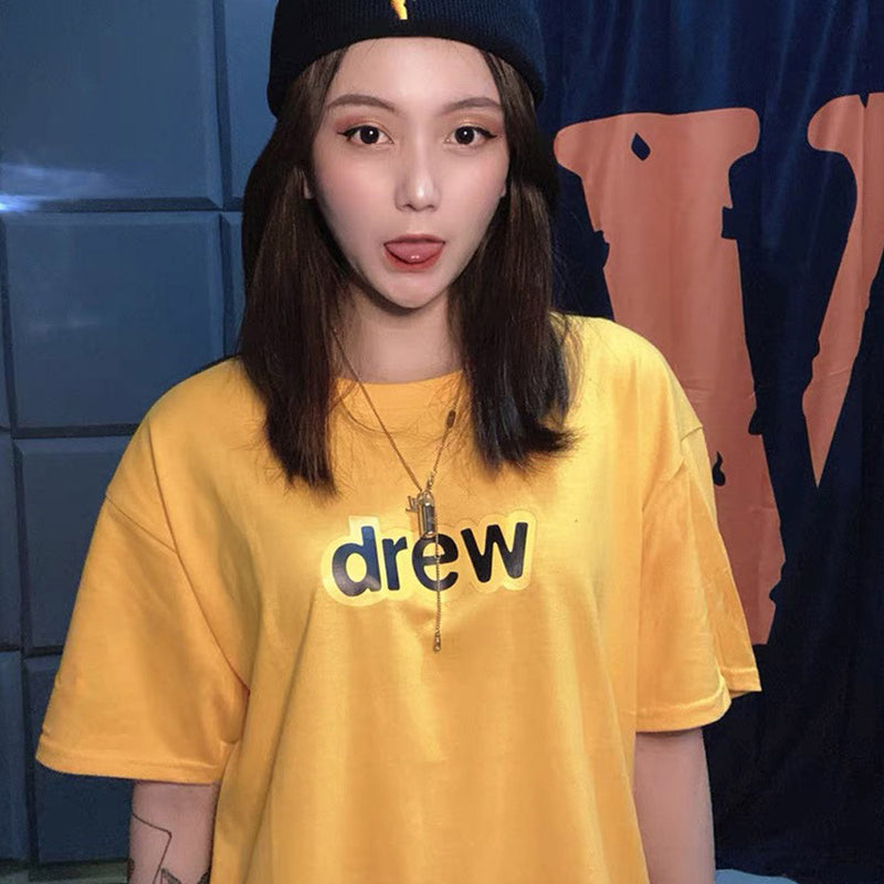 Drew House Drew Loose round Neck Simple All-Match Smiley Face High Street Style Couple T-shirt Men