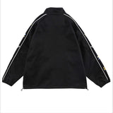 Green Varsity Jacket Spring and Autumn Fun Cartoon Flocking Stand Collar Raccoon Retro Couple Loose Sports Men Coat