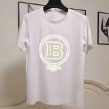 T Shirt Balmain Spring and Summer Print round Neck T-shirt Casual Bottoming Shirt