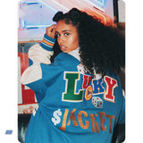 Orange Varsity Jacket Autumn and Winter Baseball Uniform Three-Dimensional Towel Embroidery Thick Jacket Men's Couple Wear