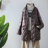 Women Winter Coats Puffer Jacket Down Coat Winter White Duck Down Mid-Length Coat Women's Loose Down Jacket