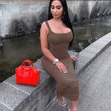 Victoria Beckham Dresses Autumn And Winter Solid Color Sleeveless Slim Fit