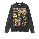 Stephen Curry Shirt Curry Crown Series Printed Long-Sleeved T-shirt Loose Heavy round Neck