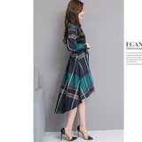 Plaid Fashion Irregular Midi Dress