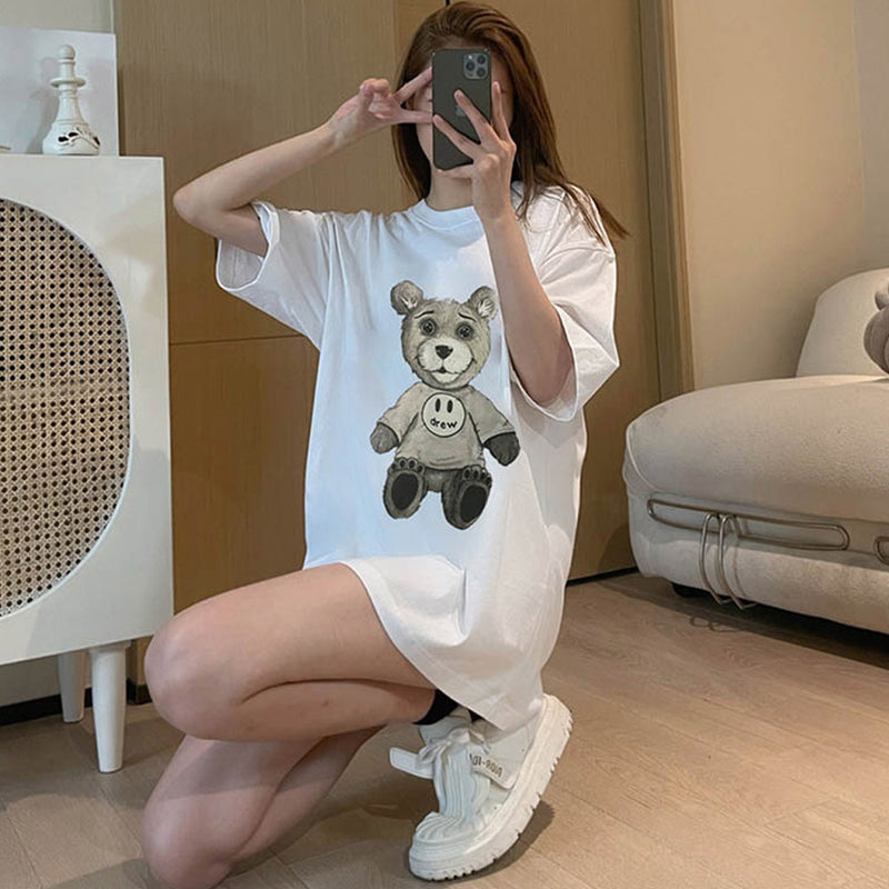 Drew House Smiley Teddy Bear Casual Couple Short-Sleeved T-shirt Summer