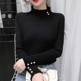 The Rock Turtleneck Micro Velvet Lined Turtleneck Knitwear Autumn and Winter Ruffled Retro Slimming Bottoming Shirt