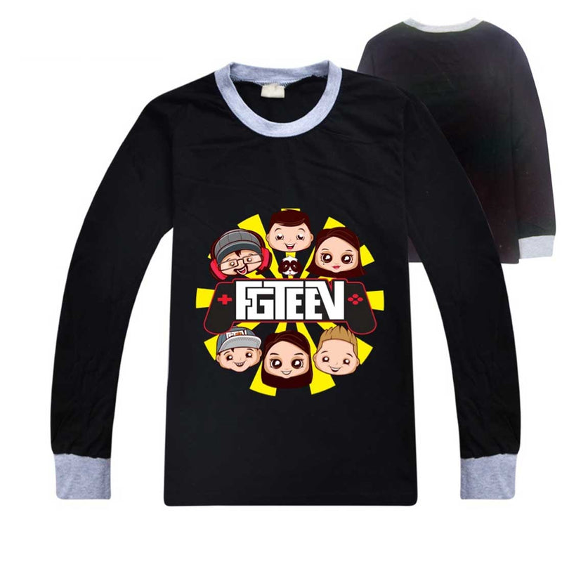 Fgteev T Shirt Middle and Big Children Upper Clothes Long Sleeves T-shirt