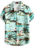 Men Hawaii Shirts Short-Sleeved Shirt Red Casual Summer Men's Shirt