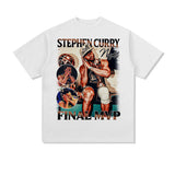 Stephen Curry Shirt Vintage Curry Printed Heavy Short Sleeve T-shirt Loose Distressed Men and Women