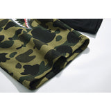 Shark Print Shorts Cotton Looped Fabric Men'S Youth Casual Shorts Cropped Pants