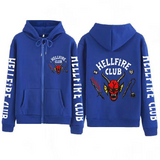 Stranger Things Hellfire Club Coat Printed Hooded Loose Zip Sweatshirt