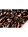 Nina Parker Graffiti Dress Sexy Slit Leopard Print Dress