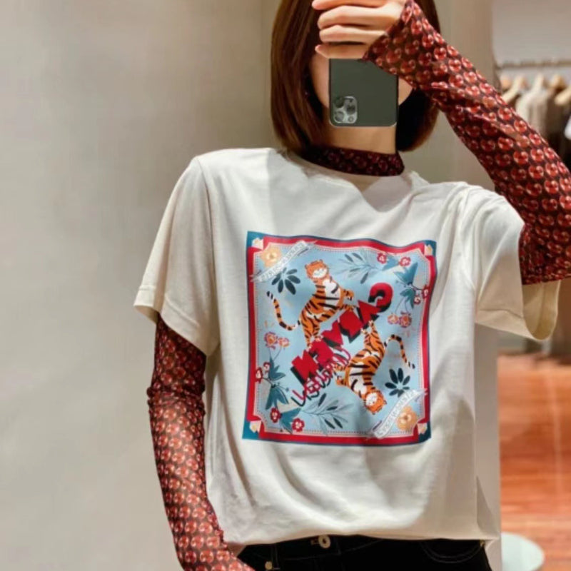 Zodiac Shirts Spring/Summer T-shirt Printed Short-Sleeved T-shirt for Women