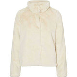 Women Winter Coats Jacket Long-Sleeved Stand Collar Fashion Artificial Fur Solid Color Loose Style