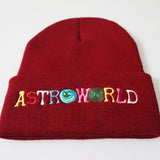 Travis Scott Astroworld Cap Color Embroidery Knitted Hat Pullover Men and Women Beanie Hat