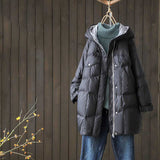 Women Winter Coats Puffer Jacket Down Coat Thickened Hooded Down Jacket New Winter Clothes White Duck Down Coat