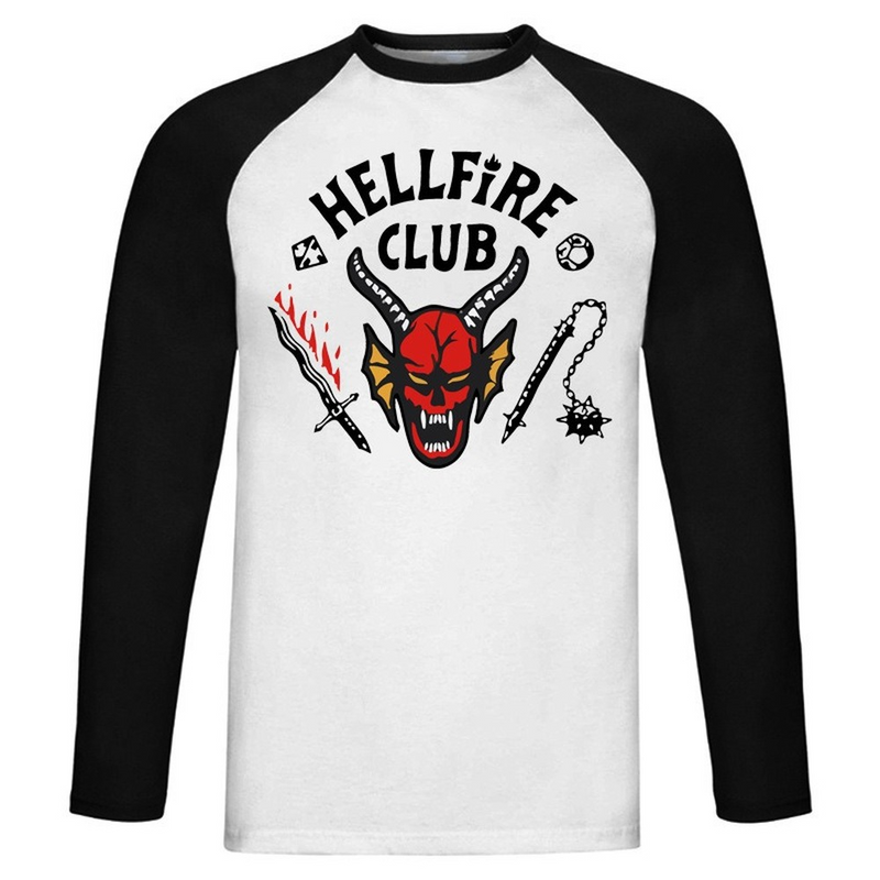 Stranger Things Hellfire Club T Shirt Printed Men's and Women's Long Sleeves T-shirt Autumn and Winter