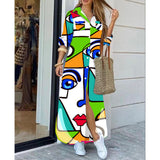 Nina Parker Graffiti Dress Long Sleeve Printed Shirt Dress