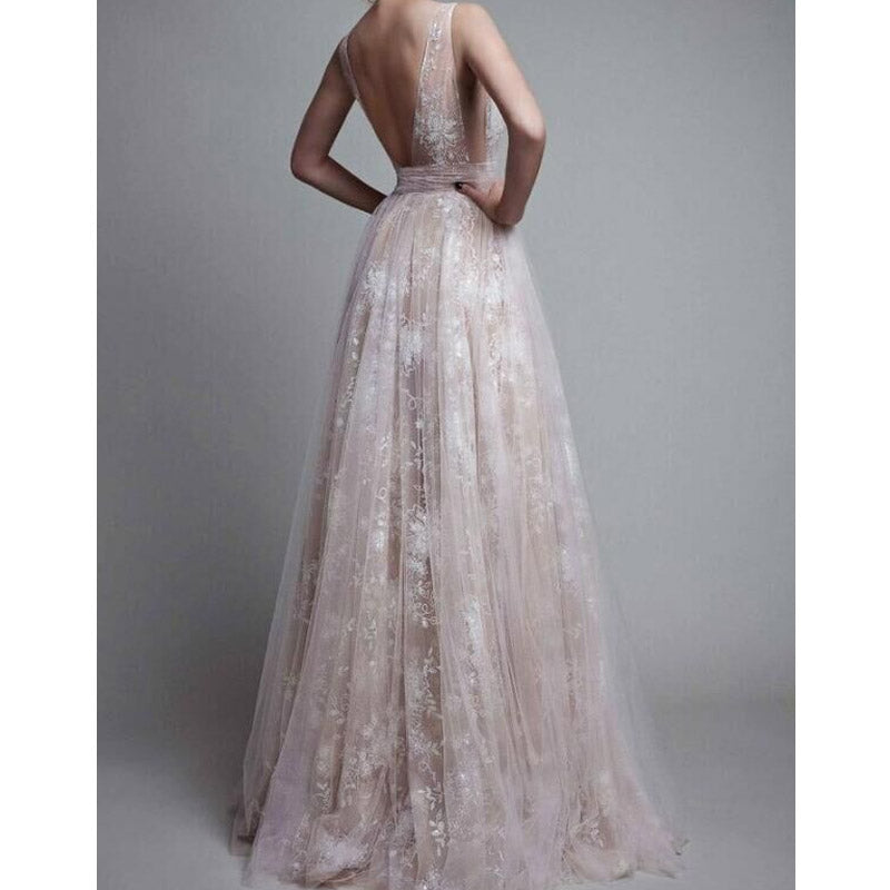 Formal Dresses & Gowns Autumn and Winter Dress Lace Deep V Formal Dress