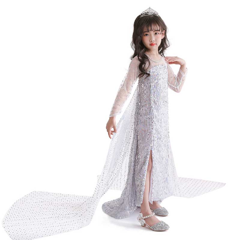 Toddler Girls Sequin Gown Dress Girl Elsa Elsa Dress Frozen 2 Elsa's Princess Dress