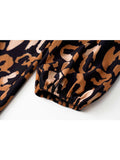 Nina Parker Graffiti Dress Sexy Slit Leopard Print Dress